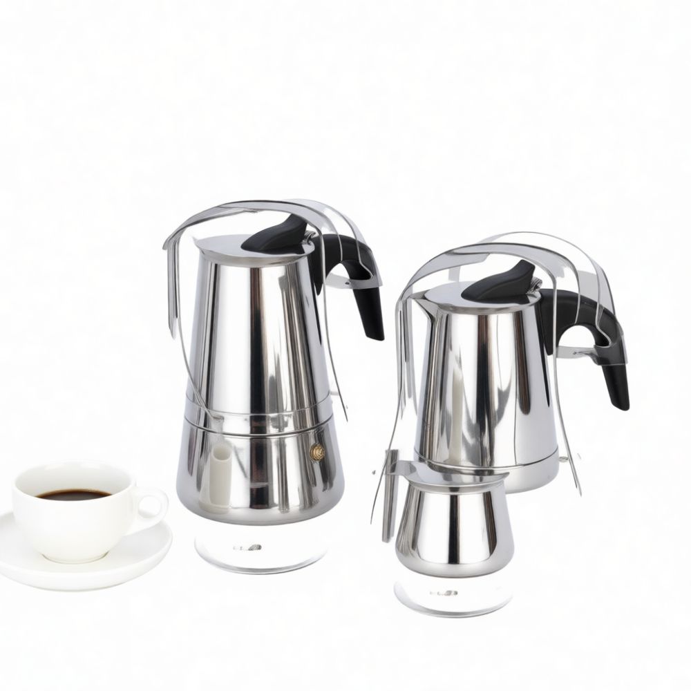 Home Cooking In Italian - Cafetière italienne manuelle en acier inoxydable