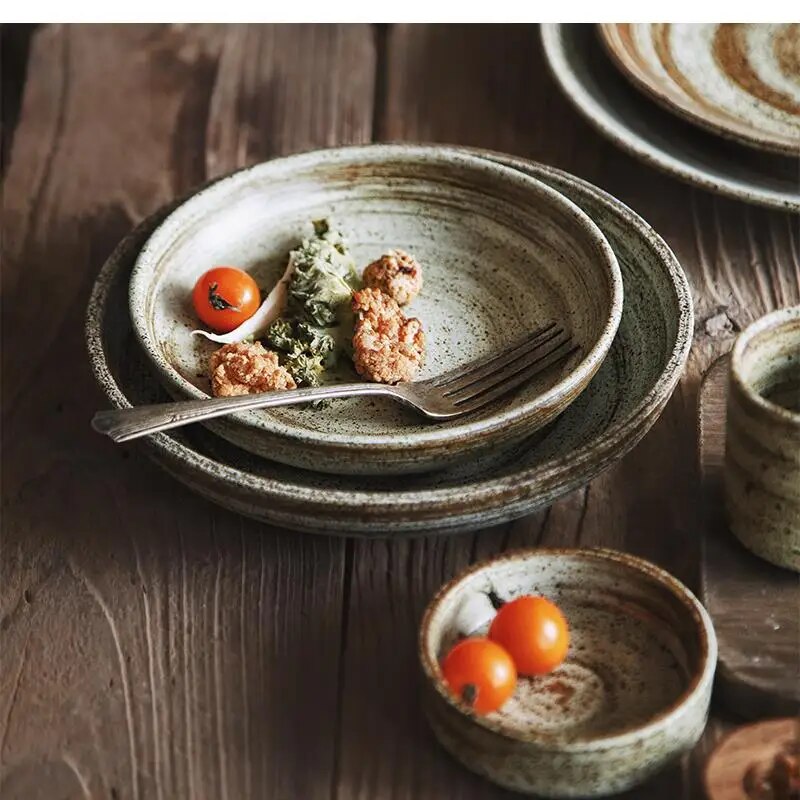 Home Cooking Dinner - Vaisselle en grès japonaise faite à