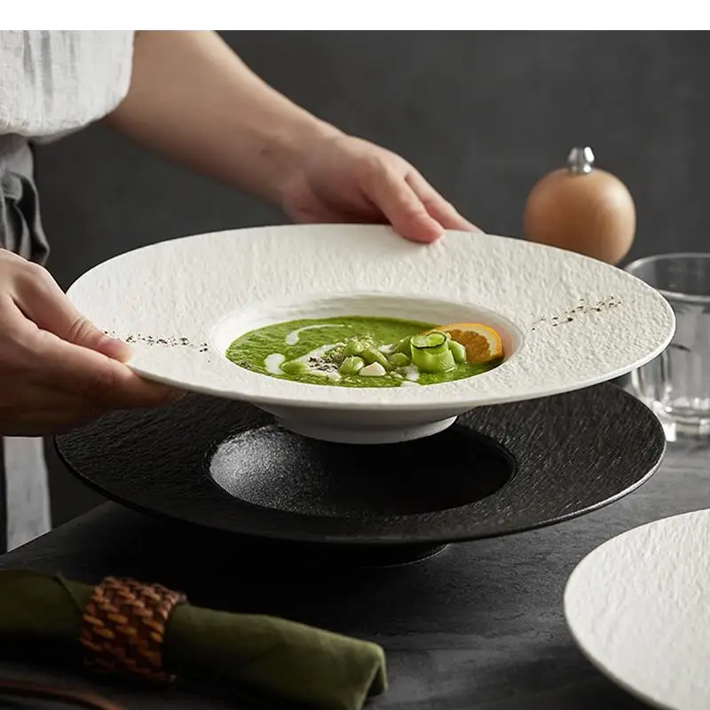Home Cooking Dinner - Assiette ronde en céramique pour pâtes