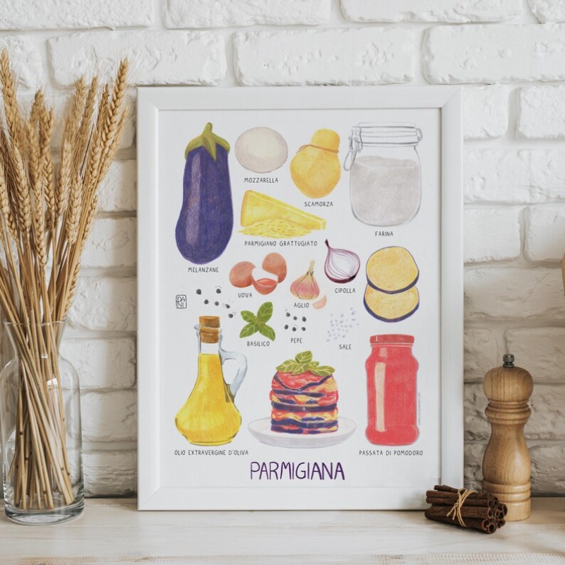 Home Cooking In Italian - Affiche de cuisine de recettes gastronomiques