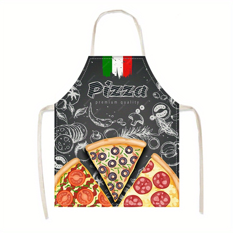 Tablier en lin imprimé pizza i - Home Cooking In Italian avis et prix