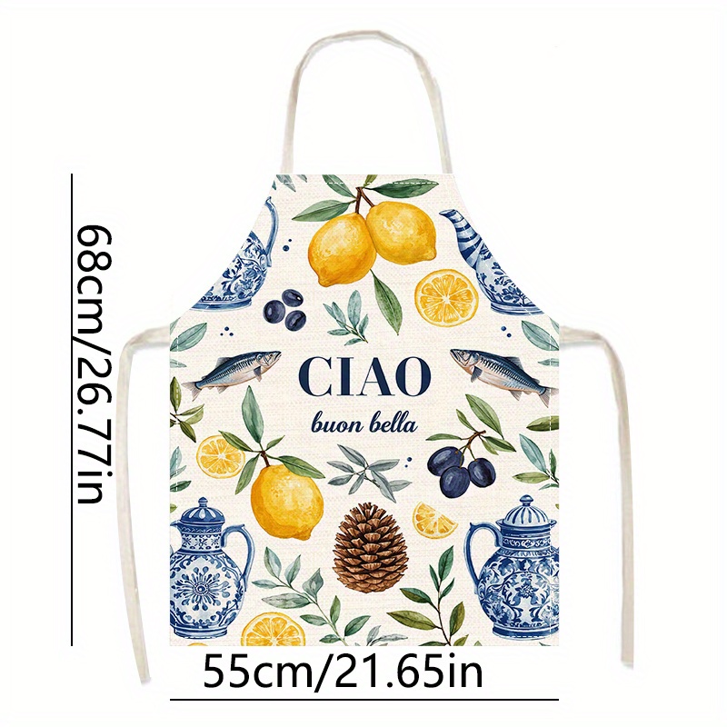 1 pièce Tablier plat 2D en lin - Home Cooking In Italian avis et prix